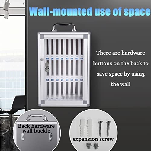Aluminum Alloy Pocket Chart Storage Cabinet for Cell Phones, Clear Cellphone Lockers, Wall-Mounted with A Locked Can Be Carried by Hand (Size : 36)