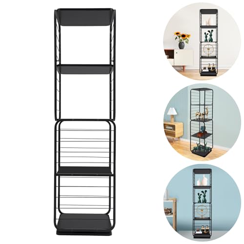 4-Tier Rotating Bookshelf 360 Degree Spinning Book Organizer Storage Rack