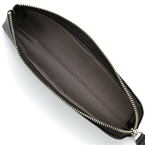 Kitamura(キタムラ) Pen Case, L-Shaped Open Mouth, Black/Grey Stitched [Black] 15801