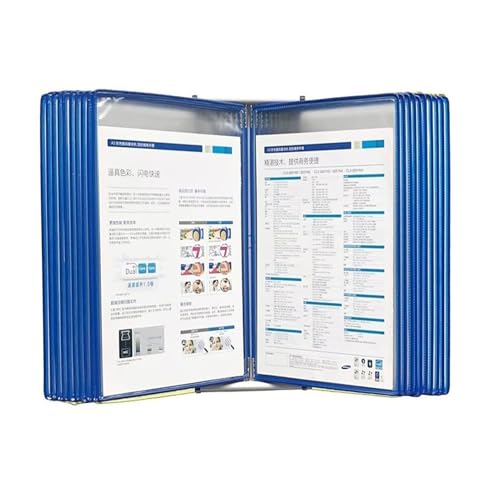 Magnetic Flip-Page Folders, With 20 Display Pockets, Letter-Size(Blue)