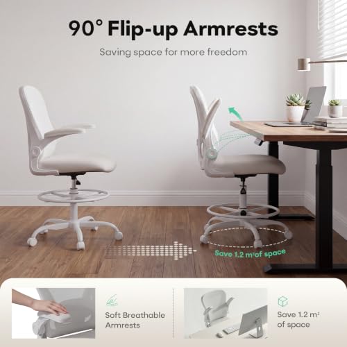 Sucrever Ergonomic Drafting Chair, Tall Office Chair for Standing Desk