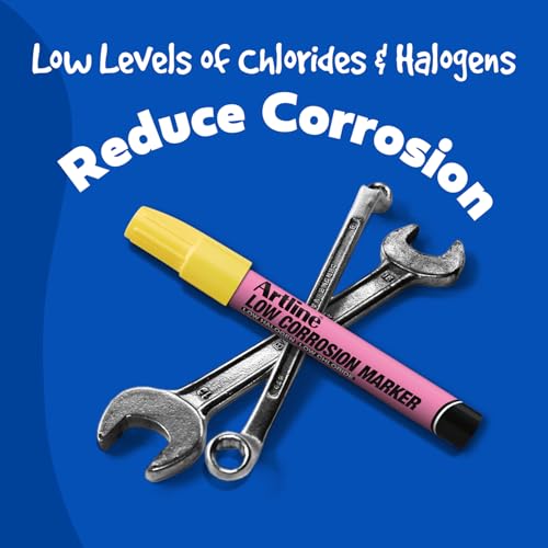 Artline Low Corrosion Paint Markers, 2.3mm, Yellow 12 Pack