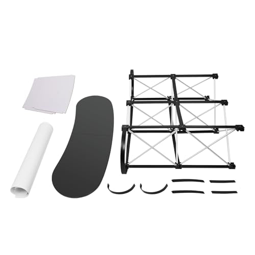 51" Portable Pop Up Table Podium Counter, Trade Show Display Counter Stand, Foldable Reception Desk with Aluminum Frame, Wood Top, PVC Panels, for Hotels, Shops, Malls, Exhibitions, Product Demos