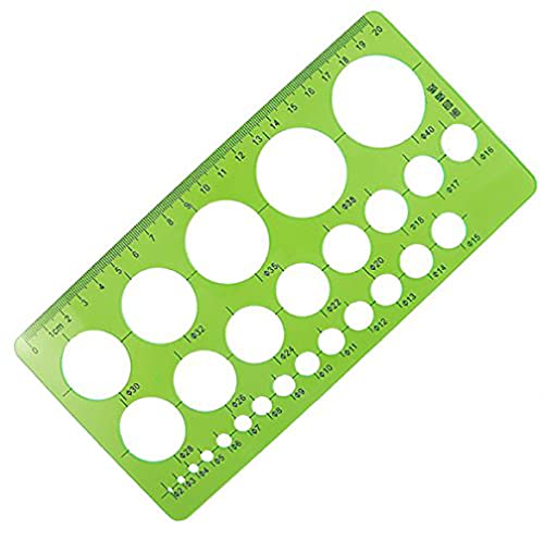 NO.70122 Plastic Educational Drawing Metric Circles 2-40mm Diameter Template Stencil - 20cm