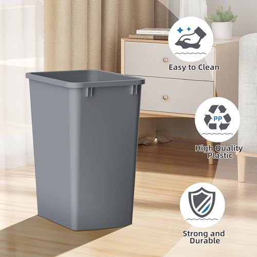 LOVMOR 35QT Kitchen Trash Can, Sturdy and Lightweight Slim Trash Can,2 Pack