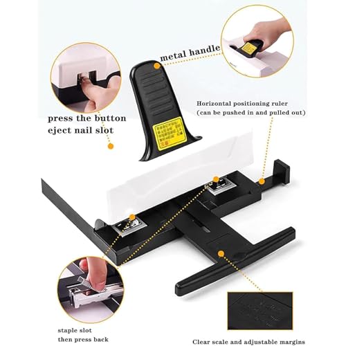 Double-Head Stapler, A4/16k Standard Format Stapler, Paper Feeding Depth 15mm, Can Order 2-50 Pages of Paper, for Office Desktop Staplers