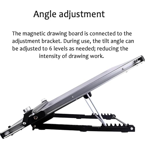 Vdniduir Professional Architecture Drafting Board,Drafting Tools, with Ruler & Parallel Bar, for Precision Drawing and Design Projects (60 * 45cm)