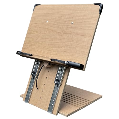 A+ Book Stand BS2500PRO XL Super Heavy Duty 15.4x10.5 Portable Height Adjustable Foldable Eye Level Bookstand Holder for Reading Hands Free Large Thick Heavy College Textbooks Tablets Neck Pain Free