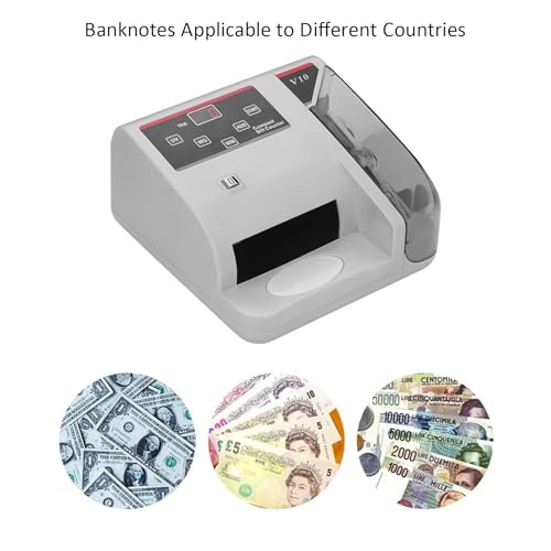 IMOSEI Cash Banknote Bill Counting Machine, Portable Mini Money Counter, 0-999 Counting, Sound Prompts, 600pcs/min, Counterfeit Detection, for Worldwide Currency, Paper Money Only