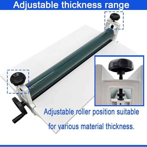 BEILOCKERY Manual Cold Laminating Machine 29.5in(75cm) with Soft Rubber Roller,All Metal Frame Laminator with Fold-up Table, Adjustable Roller Position, for Cold Mounting Photos