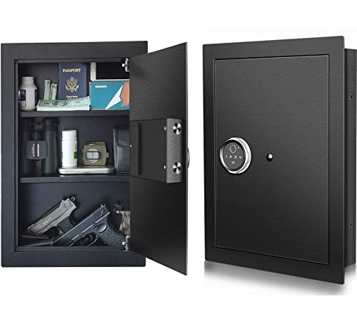 Biometric In‑Wall Safe Between Studs, Hidden Fingerprint Wall Safe