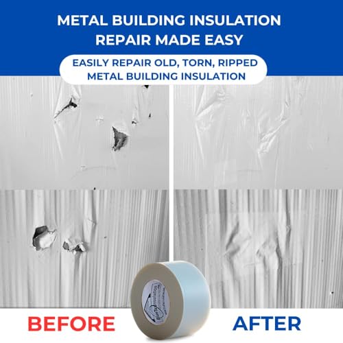 BlueTex Insulationㅤ3 Wide x 180' Long White Vapor Barrier Seam Tape - 4 Rolls Bulk Pack, Great for Crawlspaces, Waterproofing, Insulation Repairs, Underlayment Seams, Metal Building Insulation Seams