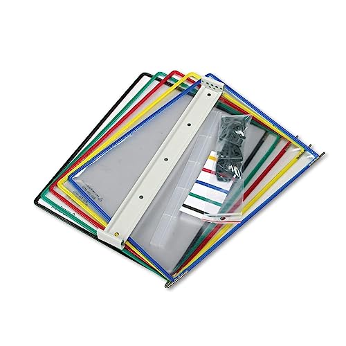 JDXQBLD Wall Mount Reference Organizer - Catalog Display Rack, A4 Folder Wall-Mounted File Holder, with 5 A4 Paper Size Pockets,Desktop Flip Display Folder, for Storing and Displ