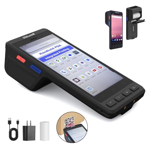 JibLumK Industrial Handheld PDA Terminal, Integrated Thermal Printer, Barcode Scanner.Rugged Android 14 PDA with Integrated Printer & 1D/2D Barcode Scanner,NFC, WiFi/4G for Retail,Warehouse
