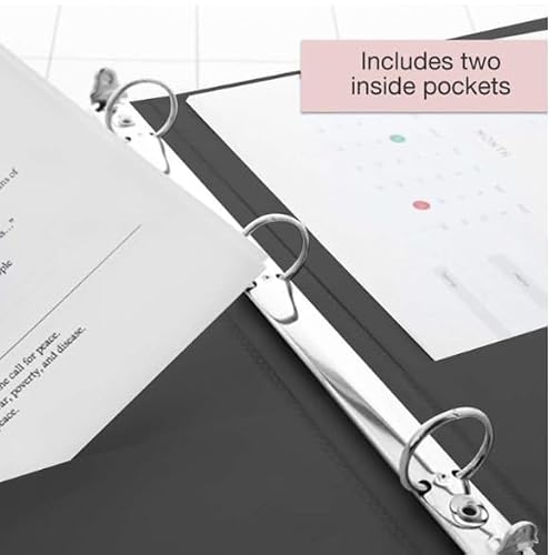 24 Pack, 3 Ring Binder 1/2" Economy View Binders Black, Hold 100 Sheets