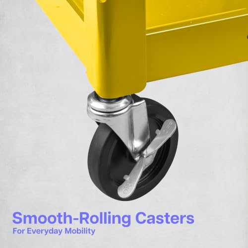 LUXOR UCMT1-YW Adjustable-Height Steel Utility Cart - Yellow