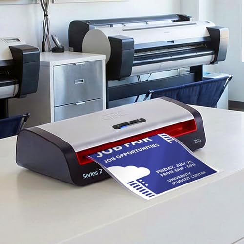 GBC Thermal Laminator Machine, Smart Entry LED Guides, Jam Release, 9.5" Input, Includes Laminating Sheets (250)