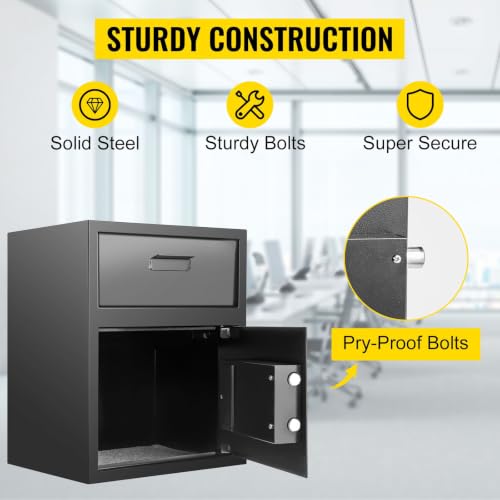 Wall Mount Digital Drop Safe 1.7 Cu Ft Carbon Steel Electronic Lock