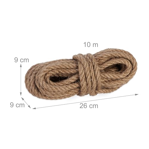 Relaxdays 2 x Jute Twine Boots (each 10 m), DIY, Packaging, Garden, Nature