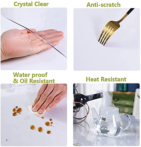 Transparent Plastic Carpet Protector Clear Vinyl Floor Protector Runner Roll, Heavy Duty Office Chair Mat for Wood Floors/ Tile Floor/ Laminate Flooring, Rectangle Skid Resistant Front Door Mat ( Colo