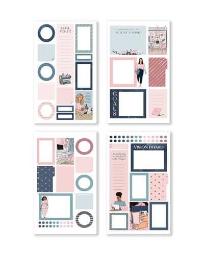 Rongrong Goal for It Planner Sticker Book for Planners, Calendars and Journals – Aesthetic Premium Quality Stickers – Scrapbook Accessories – 24 Pages