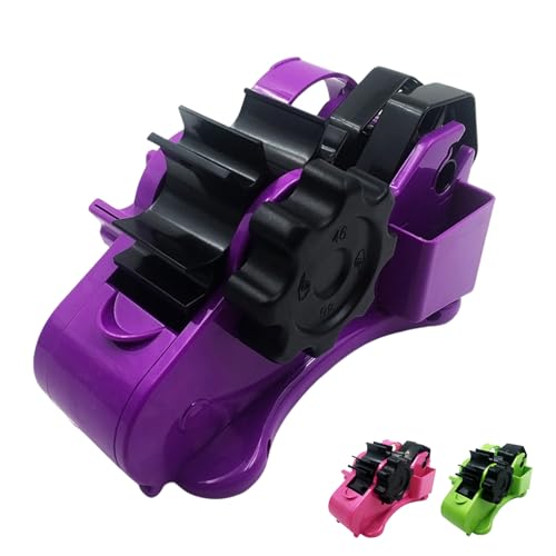 3pcs Portable Tape Dispenser, Clear Tape Cutter, Multi-Roll Storage Slot,Cutting: 46 mm, for Office School and Warehouse (Purple)