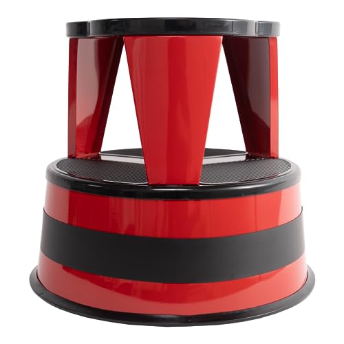 Cramer Kik Step Steel Step Stool - Two Step Stool, Holds 350 lbs (Red)
