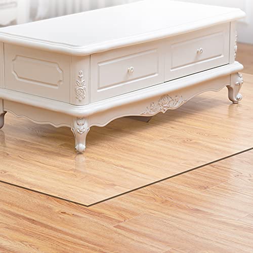 MLYAYE Clear Under Desk Mat for Hardwood Floors/Carpet/Office Chair, 1.5mm Thick Waterproof PVC Transparent Floor Protector, Extra Large Plastic Runner Rug for Doorway/Room Living