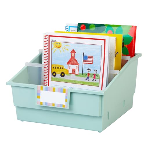 Really Good Stuff Picture Book Classroom Library Bins with Dividers, 6-Pack