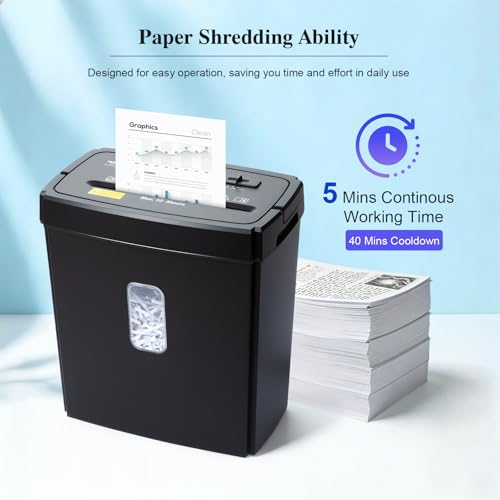 Wingwise 10 Sheets Paper Shredder for Home Use, Cross Cut Shredders Office