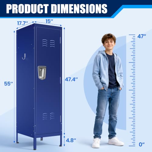 AQY Metal Storage Locker, Lockable Steel Locker Cabinet School Locker