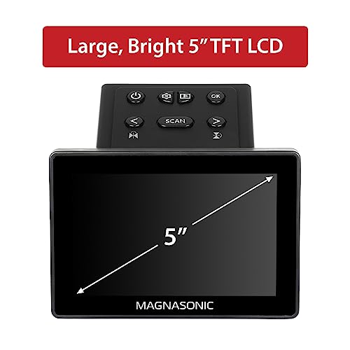 Magnasonic 25MP Film Scanner with Large 5" Display & HDMI, Long Tray Slide Film Holders, Converts 35mm/126/110/Super 8 Film & 135/126/110 Slides into Digital Photos, Built-in Memory (FS70ST01)