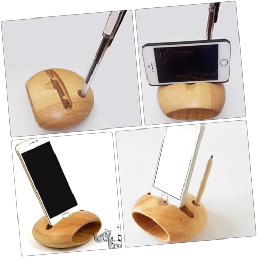 OATTIS Creative Cellphone Holder Wooden Phone Stand Office Universal Cell Phone Stand for Video Recording Office