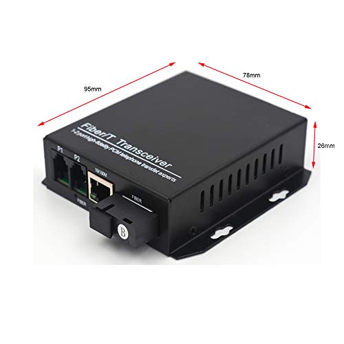 Primeda-telecom 2X POTS Telephone Over Fiber Extender SC - RJ11 Tel Over Fiber Adapter 10/100Mbps Ethernet Over Fiber one Pair