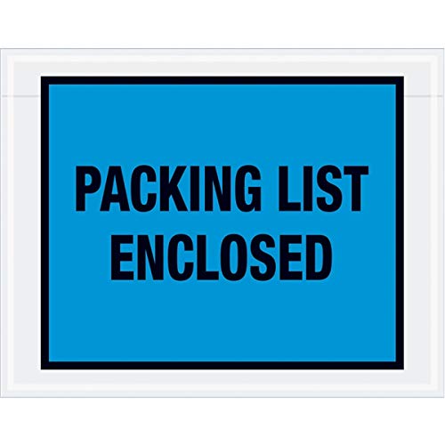 TapePlanet Packing List Enclosed Colored (Full Face) Envelopes (7" x 5 1/2" (1000 Per/Case), Blue)