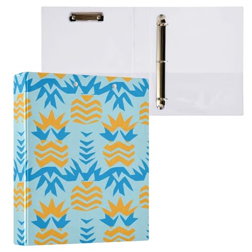 Xpdkjwd Pineapple Diagram 3 Ring Binder Can Hold 200 Letter Size Binders, Suitable for Home, Office, Dormitory, 2Pcs
