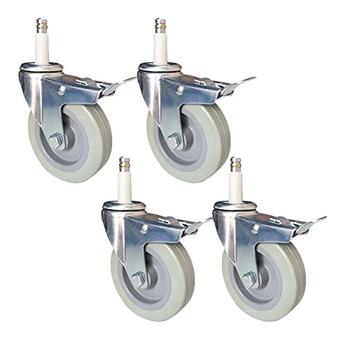 MXXADHPL Office castors Caster Wheels 4 Inch Plastic Plunger Dining Car Wheel Load 280kg Mount Stainless Steel Hotel Meal Wheel