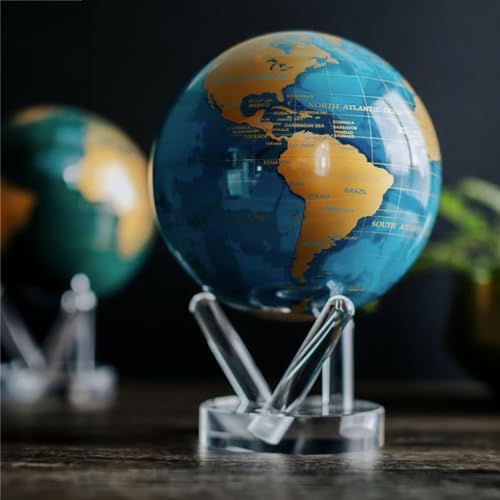 MOVA Self Rotating Globe, Cerulean Blue and Gold Classic (4.5")