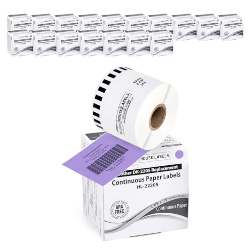HouseLabels Compatible with Brother DK-2205, Lavender, 2-4/9" x 100'