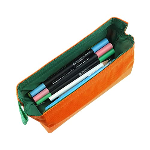 SUN-STAR Pen Case Arkno Large Capacity Pencil Holder Portable Pencil Pouch Orange S1419935
