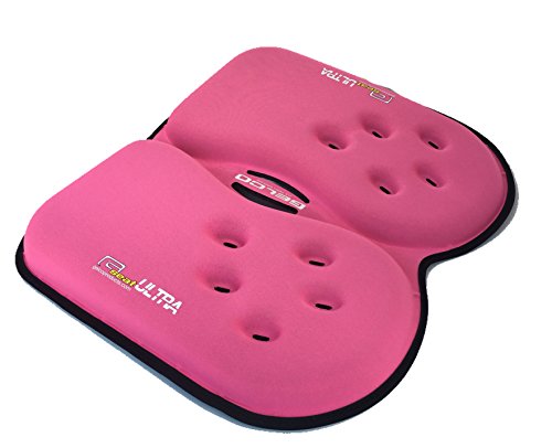 GSeat Ultra Large Gel and Foam Coccyx Seat Cushion for Back Pain Relief, Sciatica, Low Back, Tailbone-Pain, Pressure Relief, Seat Pad for Office, Home, Driving, Meditation Anywhere You Sit (Pink)