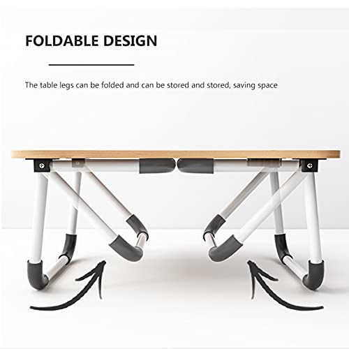Laptop Desk Table,Folding Table On Bed,Portable Laptop Bed Tray Table,Lap Desk with Cup Holder for Writing/Reading,Perfect for 11-17 Inch Laptops,Black (Pink)