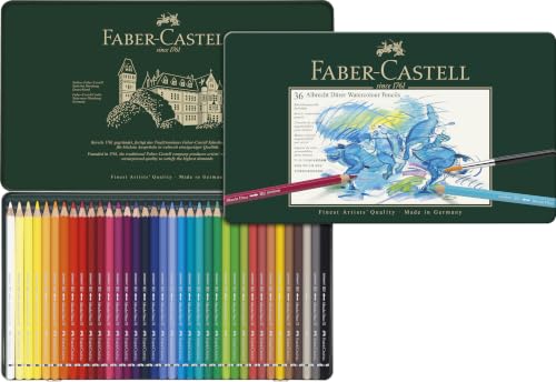 Faber-Castel FC117536 Albrecht Durer Artist Watercolor Pencils In A Metal Tin (36 Pack), Assorted