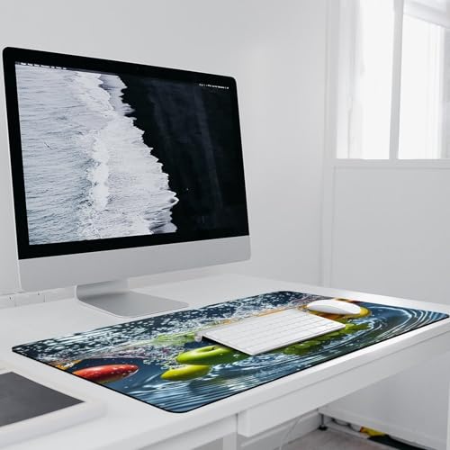 Various Fruit Locked Edge Desk Mat & Mouse Pad Premium Rubber Desk Protector Large Size for Laptop/Keyboard Multi-Size Optional for Home Office Internet Cafe