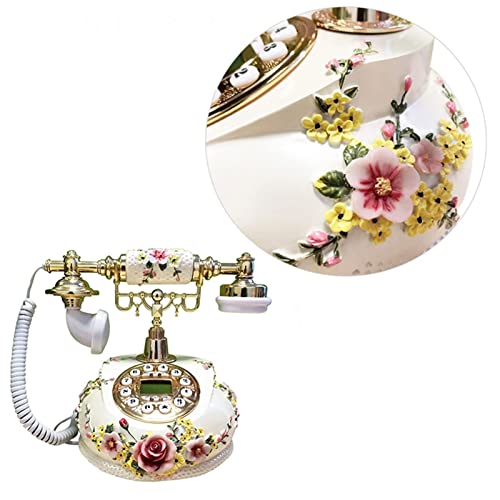 QUANGJN Corded Retro Landline Phone with LCD Screen for Caller ID Calendar Clock Display, Vintage Style Push-Button Telephone for Home, Office & Hotel