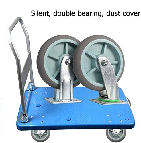 4X Heavy Duty Casters/Castor 4in/5in Silent Swivel Casters/Brake Casters/Directional Casters with Top Plate Double Bearing Single Wheel Load 230-280KG (Color : E Size : 125mm) (E 100mm)