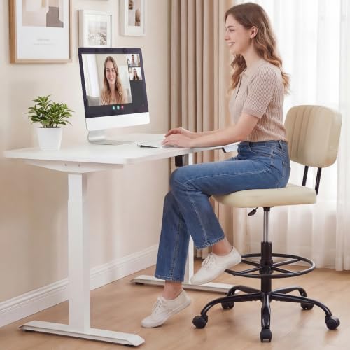 DUMOS Armless Drafting Chair, Standing Desk Chair, Rolling Stool