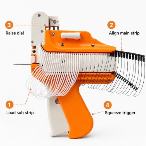 XIVUIFOI Hang Tag Attacher Gun for Clothing,Bags and Retail Use | Attaches Tags Using Snap Locks in About 2 Seconds Without Piercing Fabric.Fast Tagging Process