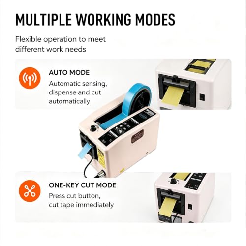 Automatic Tape Dispenser Digital Length Adjustable Auto Cut Tape Cutter, Cutting Range 5mm to 99.9cm, with Manual and Auto, for Factory Workshop, Assembly Line, Packaging Production Work