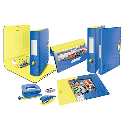Leitz 2 Pocket Pencil Case Wallet with Eyelets, Blue, Urban Chic Range, 60130032